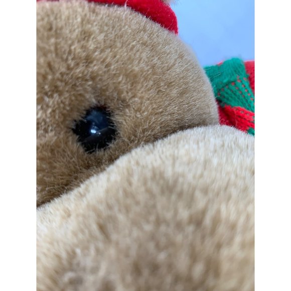 Commonwealth Holiday Moose, 1991 Christmas Tree Decorated Sweater Red Cap Cordur - Picture 5 of 14